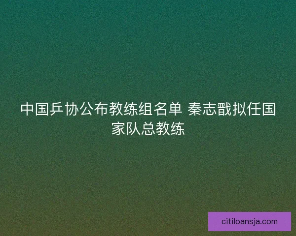 中国乒协公布教练组名单 秦志戬拟任国家队总教练